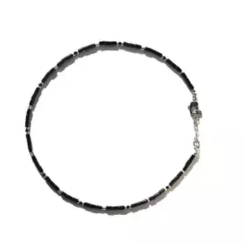 GLAMGEMS Black Agate Choker