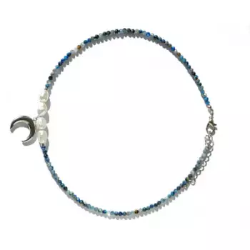 GLAMGEMS Blue Agate Choker