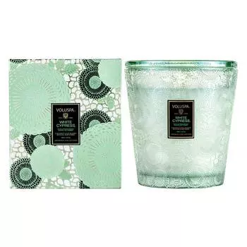 Аромасвеча Voluspa Белый Кипарис в подсвечнике, 2 фитиля