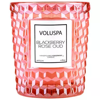 Аромасвеча Voluspa Ежевика, роза и уд в подарочной коробке