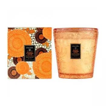 Аромасвеча Voluspa Пряности, тыква, латте в подсвечнике, 2 фитиля