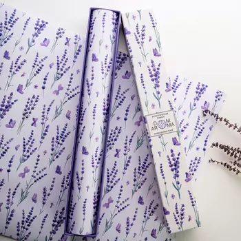 Ароматическая бумага для гардероба Dom Aroma Лавандовые поля, в подарочной коробке