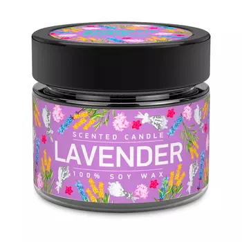 Ароматическая свеча в стекле BAGO home Aromatic Elixir. Лаванда и шалфей