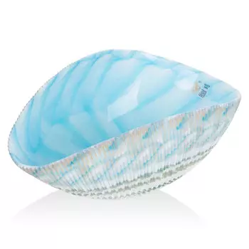 Блюдо декоративное малое Yalos Shell, слоновая кость с бирюзовым