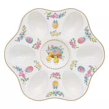 Блюдо для яиц 21см Easy Life Spring Bloom Цыплята и цветы