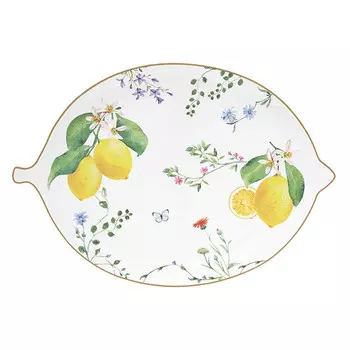 Блюдо овальное Easy Life Цветы и лимоны 25х18см