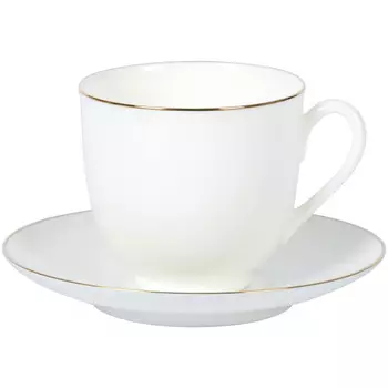 Чайная пара Ландыш Золотой кант в подарочной коробке