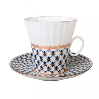 Чайная пара Одуванчик Кобальтовая сетка в подарочной коробке