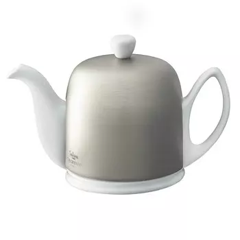 Чайник заварочный на 4 чашки Degrenne Salam White с крышкой цинкового цвета