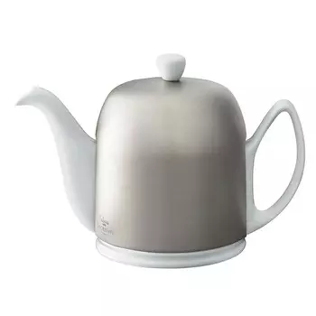 Чайник заварочный на 6 чашек Degrenne Salam White с крышкой цинкового цвета