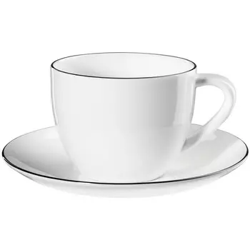 Чашка для капучино с блюдцем Asa Selection A Table Ligne Noire