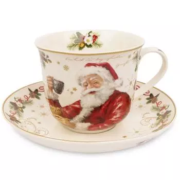 Чашка для завтрака с блюдцем Easy Life Magic Christmas