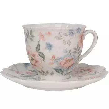 Чашка кофейная с блюдцем Easy Life Zen Garden White