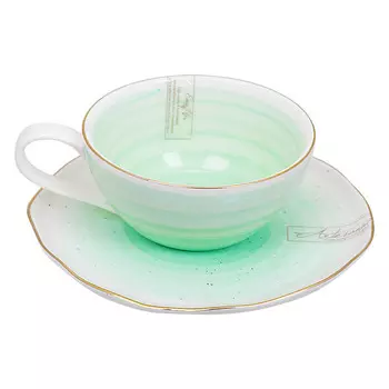 Чашка с блюдцем Easy Life Artesanal Green, 250мл