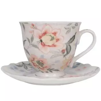 Чашка с блюдцем Easy Life Zen Garden White