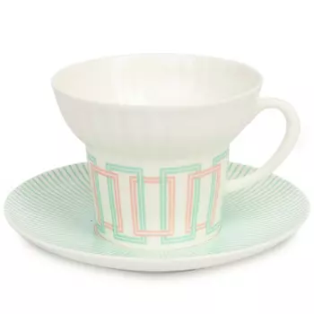 Чашка с блюдцем ИФЗ Геометрия 4 форма Волна