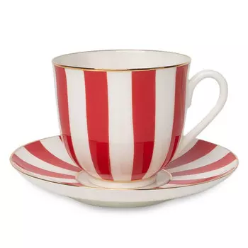 Чашка с блюдцем ИФЗ Ландыш. Да и Нет, цвет красный
