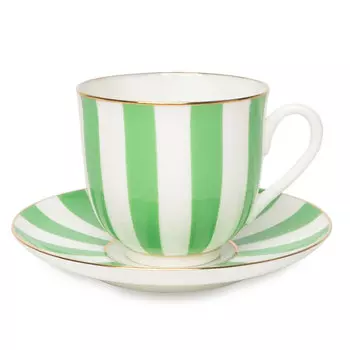 Чашка с блюдцем ИФЗ Ландыш. Да и Нет, цвет салатовый