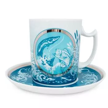 Чашка с блюдцем ИФЗ Мужские истории Рыбалка