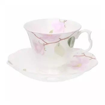 Чашка с блюдцем Top Art Studio Цветущая магнолия