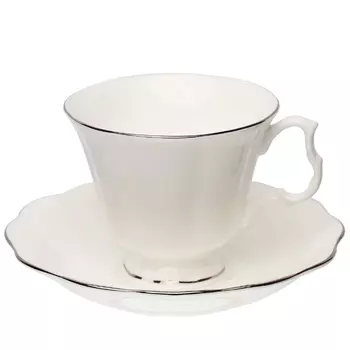 Чашка с блюдцем Top Art Studio Платиновый берег