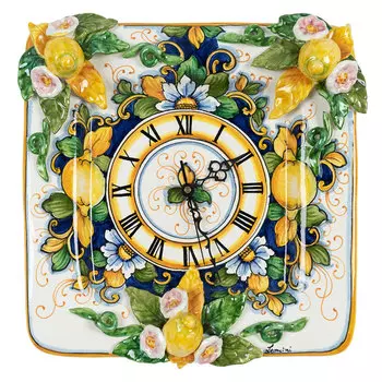 Часы настенные квадратные Leoncini Лимоны