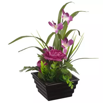 Цветы искусственные Engard Орхидеи и лютики в горшке