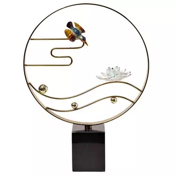 Декор настольный Garda Decor с цветком и птичкой 30x8x41см