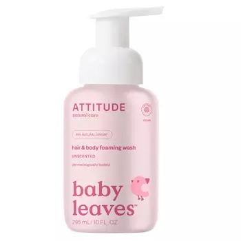 Детская пенка для мытья волос и тела 2 в 1 Attitude Baby без запаха 295мл