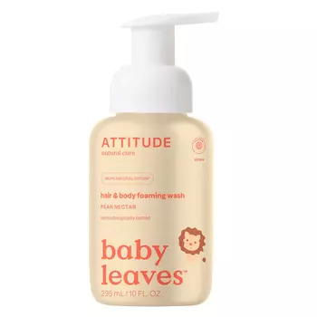 Детская пенка для мытья волос и тела 2 в 1 Attitude Baby Грушевый нектар 295мл