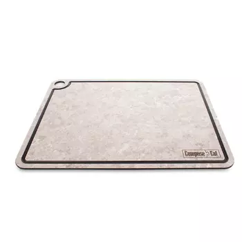 Доска разделочная с желобом ComposeEat Elegance 33x25см, белый камень