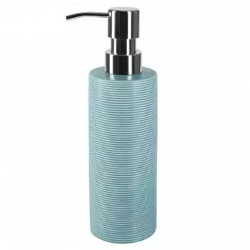 Дозатор для жидкого мыла Spirella Tube-Ribbed, голубой