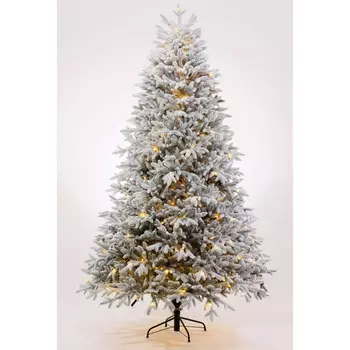 Ель искусственная ElkaDe Изумрудная заснеженная с освещением 90см