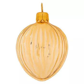 Елочная игрушка EleGifts Грецкий орешек, золотой глянец