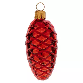 Елочная игрушка EleGifts Шишка еловая, цвет красный