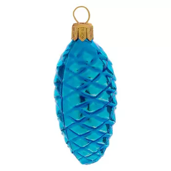 Елочная игрушка EleGifts Шишка еловая, цвет синий