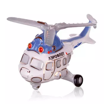 Елочная игрушка Фарфоровая мануфактура Ретро вертолет Аэрофлот