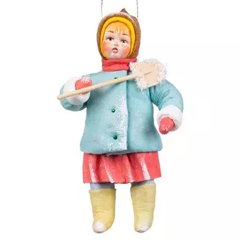 Елочная игрушка Московская Игрушка Ретро. Кира с лопаткой