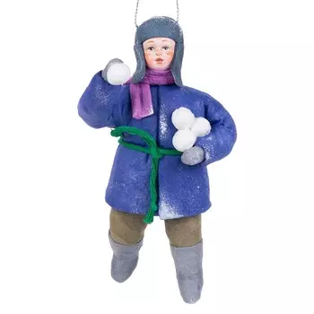 Елочная игрушка Московская Игрушка Ретро. Митя со снежками