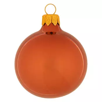 Елочная игрушка шар EleGifts 6см, коричневый глянец