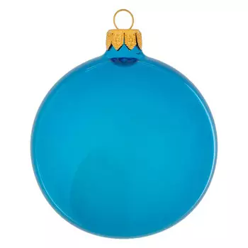 Елочная игрушка шар EleGifts 8,5см, синий глянец