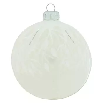 Елочная игрушка шар EleGifts Белый узор