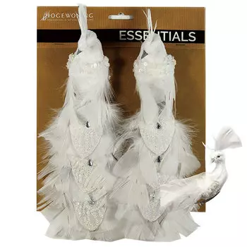 Елочное украшение Hogewoning Павлин на клипсе, 2шт