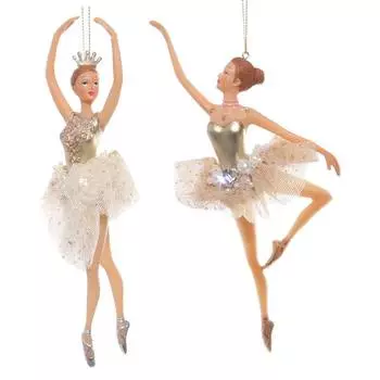Елочное украшение Shishi Cream&amp;Brown Фигурка балерины 20см