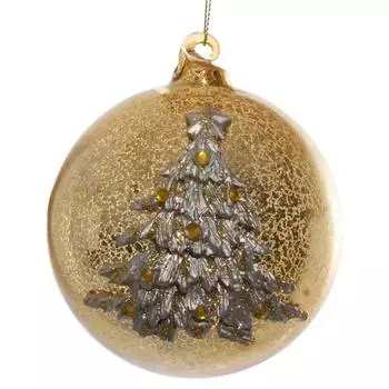 Елочное украшение Shishi Gold Шар античный золотой, 10см