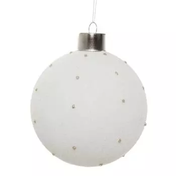 Елочное украшение Shishi White Белый Шар, 8см