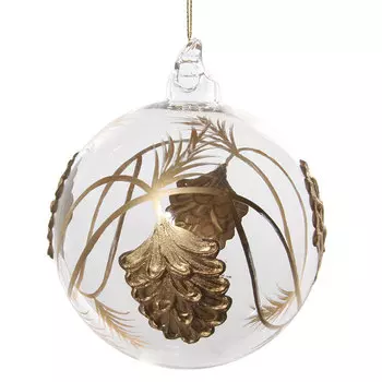 Елочное украшение Shishi White Шар 10см, золотой
