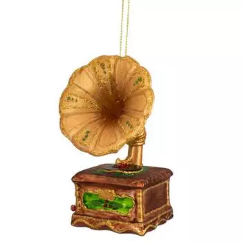 Елочное украшение Shishi Золотой граммофон