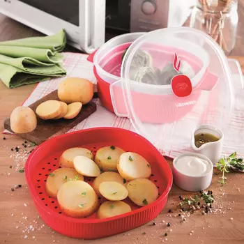 Емкость для приготовления на пару в микроволновой печи Snips MICROWAVE 4л, цвет красный