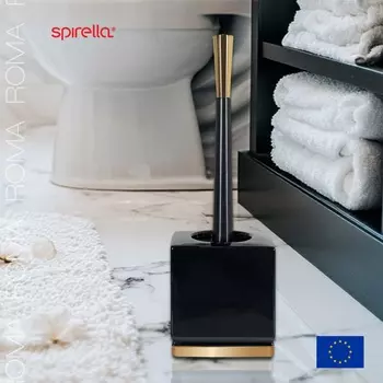 Ерш с подставкой Spirella Roma, черный с золотом